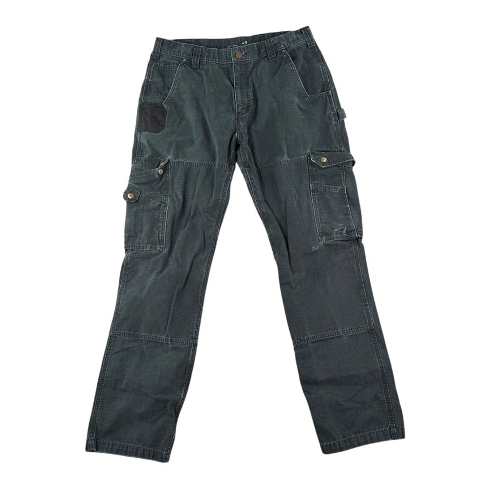 Carhartt Pants Mens 34x34 Distressed Fit Ripstop Cargo Work Double Knee B342 BLK